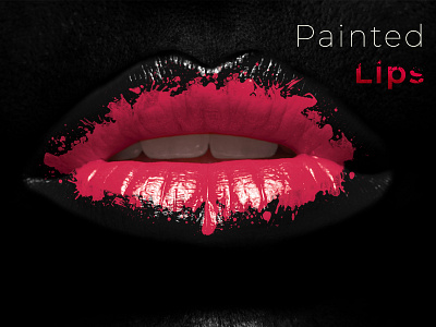 Painted Lips clean design digital painting dribbble frame editing graphic lips paint photoshop portfolio poster shot