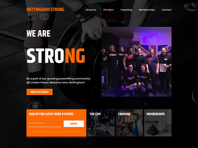Nottingham Strong Website Redesign fitness gym health nottingham powerlifting sketch ui website wordpress