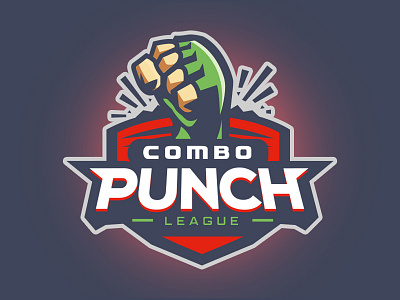 Combo Punch League branding esports logo fgc fist flat illustration league logo punch sports logo