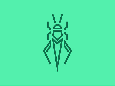 Hopper bug cricket illustration lines logo mark vector