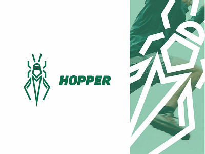 Hopper - Sports concept branding concept flat lines logo mark vector