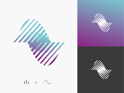 Onyx - Sound rental 2d branding gradient lines logo mark music sound symbol vector wave
