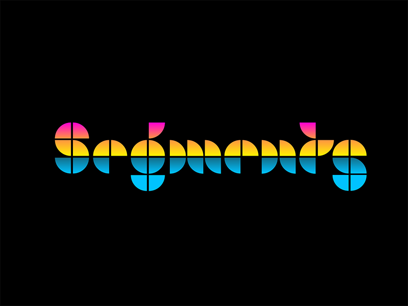 Sunset Segments geometric neon gradients sunset type design fonts type lettering