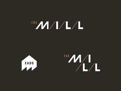 The Mill branding east end houston mill real estate real estate logo saw typography