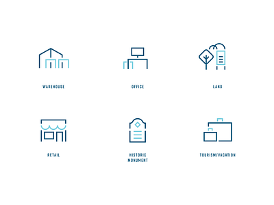 Kalil Commercial property type icons austin brokerage iconography minimal real estate