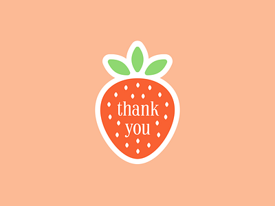 Thank You cute sticker strawberry thank you
