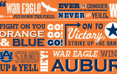 Tumbler Wrap Design auburn blue college fight song orange tigers typography university war eagle