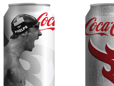 Coke Packaging cans coca cola coke fire flame michael phelps olympics packaging red senior project usa