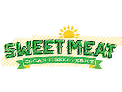 Sweet Meat Jerky Logo country jerky logo nashville natural orange organic outline overprint ribbon sun tennessee texture