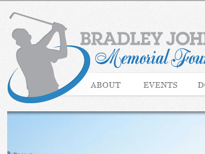 Navigation blue bradley johnson clean golf header navigation simple web
