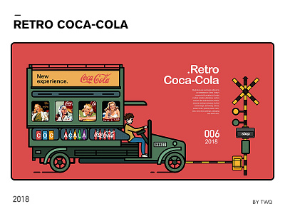 Retro- coca-cola 屏幕 插图 设计 页