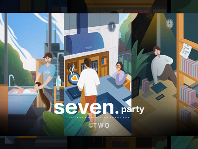 Seven.party 屏幕 插图 设计 页