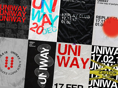 UNIWAY - Poster Collection black and white minimal monothone poster poster collection posters swiss graphic typography