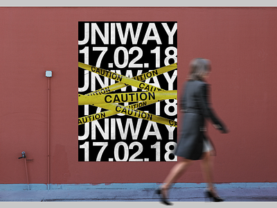 UNIWAY - Poster #4 black and white lettering minimal poster poster a day poster challenge poster collection posters swiss poster typography