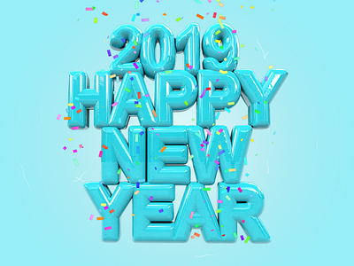 Happy New Year! 3d art 3dletter 3dlettering 3dletters 3dtypography artdirection artwork c4d cinema4d happynewyear poster typogaphy