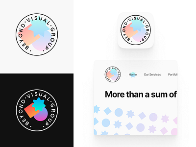 Web Design Team Logo abstract app icon branding circle dark gradient light logo pattern star website