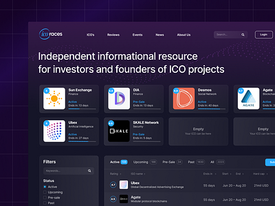 ICO Listing Homepage