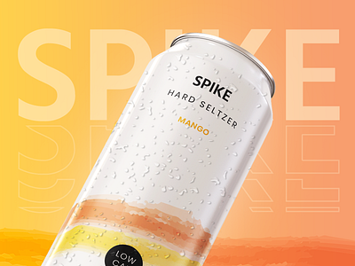 Spike Seltzer branding can drink label print product packaging