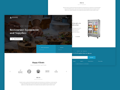 Restaurant Equipment Website footer restaurant search testimonial typography ui web web design website