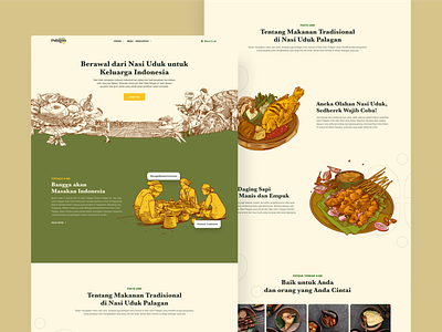 Landing Page Illustration for Indonesian Cuisine Restaurant branding design drawing graphic design illustration ui