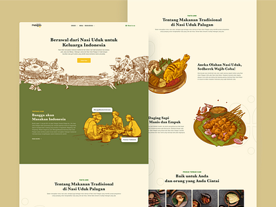 Landing Page Illustration for Indonesian Cuisine Restaurant