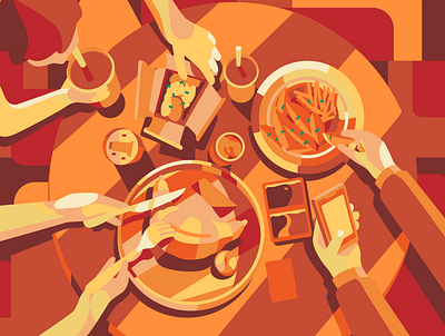 Have a Feast! business cafe coffee design eat feast food graphic design illustration snack vector