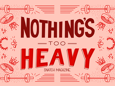 Nothing's Too Heavy Card branding card card design digital drawing digital hand lettering hand lettering illustration mental strength noise not heavy postcard stronger weightlifting