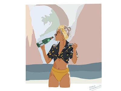 Summer Scenes beach bikini blonde girl digital drawing digital illustration digital painting hand drawn illustration illustration digital illustrator summer summertime travel vacation vacations