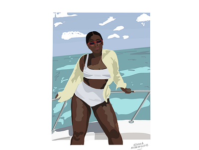 Summer Scenes II bikini bikini body body design flat illustration illustration illustration digital plus size portrait poster procreate strong women