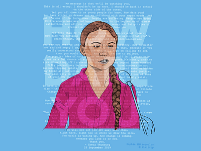 Greta Thunburg "How Dare You" climate climate change climatechange greta thunburg illustration illustration digital