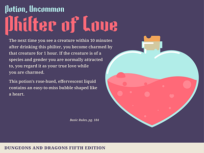 Philter of Love dungeons and dragons love potion valentines