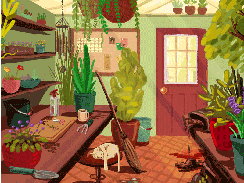 Gardener adobe after effects frame by frame design digital gif motion nostalgia illustration photoshop motion graphics
