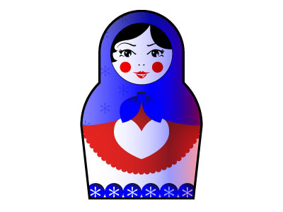 Malinkaya blue doll heart logo love maria matryoshka moscow red russia smile volokhov white