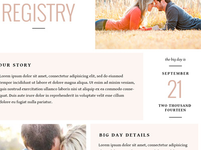 Wedding Registry Template #2 layout registry typography web wedding
