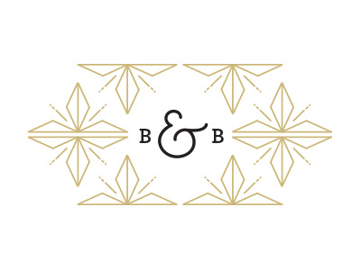 Bangles & Bungalows b diamond floral logo mark origami pattern typography