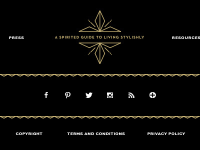 B&B Footer black clean gold sophisticated typography