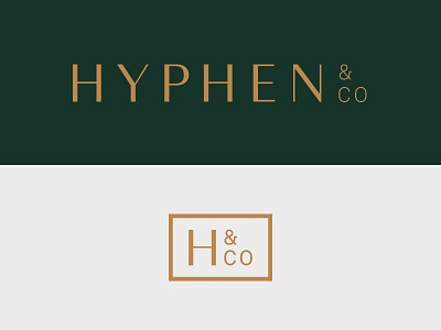 Hyphen branding clean co green h hco logo simple tan