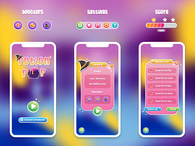 Potion Pop - UI concept game app logo mobile mobile design mobile game ui user interface