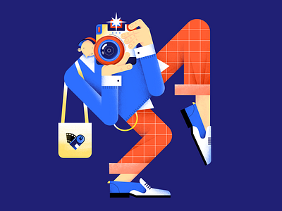 Say cheese! boots camera characterdesign color design digital flash flat hands illustration pattern people photographer polaroid vector