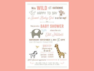 Baby Shower baby illustration invitation