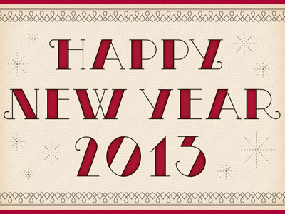 Happy New Year greeting hand lettering