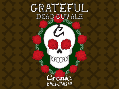Cronic Brew - Grateful Dead Guy Ale beer hand lettering illustration label