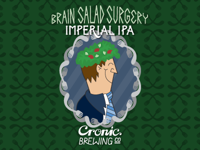 Cronic Brew beer hand lettering illustration label