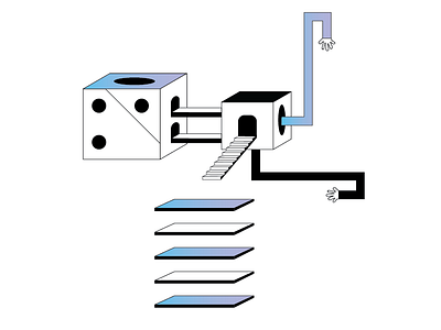 Decisions, decision black and white bridges conceptual decisions game hand levels pathways stairs vector illustration