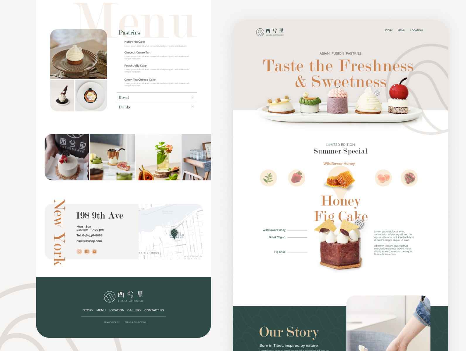 Pastry shop website by Xinran Li on Dribbble
