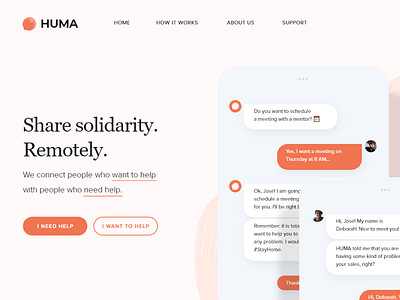 HUMA - Chatbot Landing Page