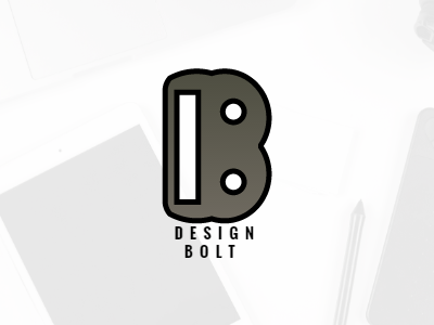 Design Bolt2 logo minimalist. black monogram white