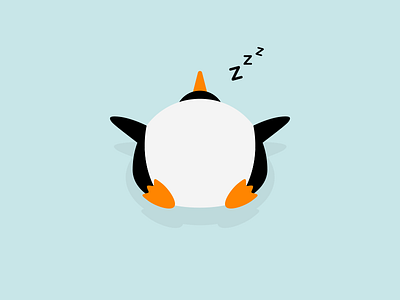 Zzz Penguin fat illustration penguin sleep