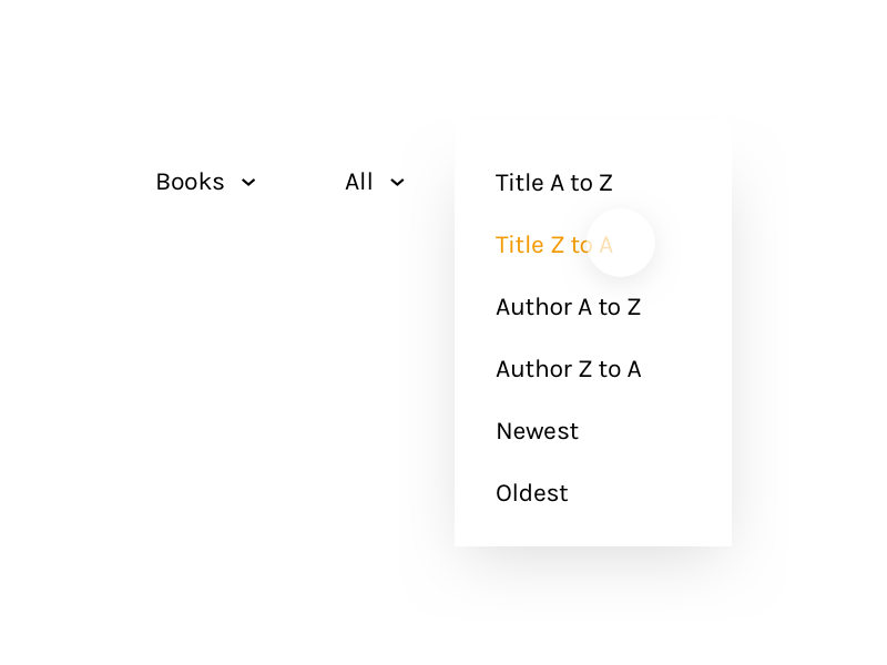 Drop down menu sort style menu drop down