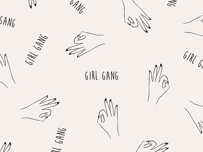 Girl gang gang girls hand drawn nails pattern